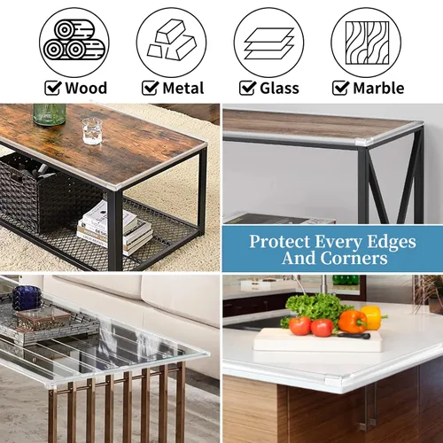 Vista 5 de Protector de bordes a prueba de bebés, protectores de esquina de silicona para escritorio, fundas de borde de seguridad para niños, parachoques