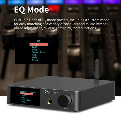 Vista 3 de LOXJIE Amplificador de potencia de audio estéreo de alta fidelidad A30 y amplificador de auriculares, amplificador de chip MA12070 clase D
