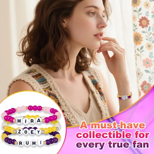 Vista 4 de for Kpop toys Huntrix Merch Bracelets Sets, for Rumi Mira Zoey Fans Cosplay Gifts Outfit Accessories Friendship Jewelry for Women
