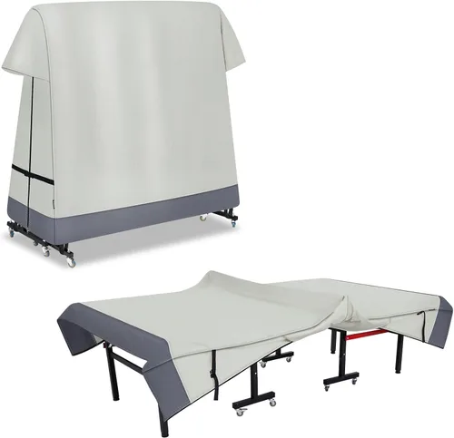 Vista 9 de Ping Pong Table Cover Outdoor Weatherproof Fits Universal 9x5 FT Negro
