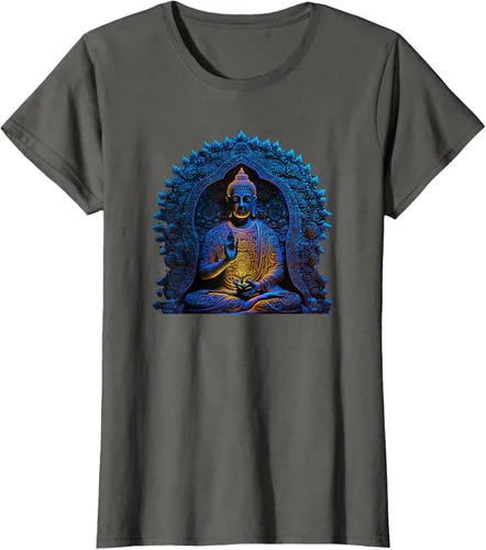 Vista 60 de Estatua de Buda Yoga Budismo Zen Buddhism Meditation T-Shirt Negro
