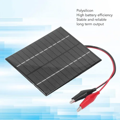 Vista 3 de Panel solar de 2 W y 12 V, cargador de panel solar de polisilicio, sólido, resistente al viento y a la nieve para luces solares de césped, luces