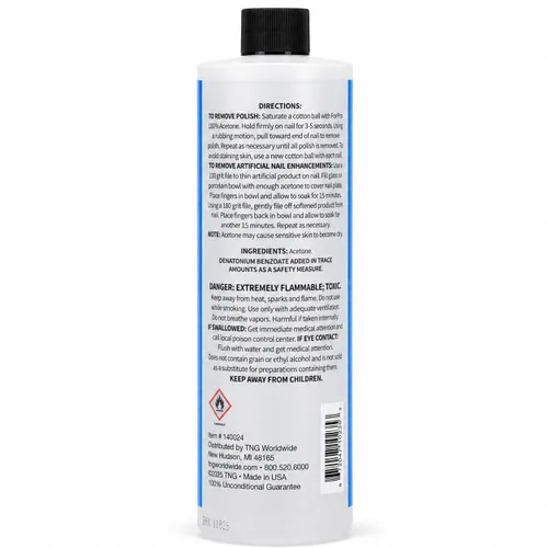 Vista 2 de ForPro Professional Collection - Acetona 100% pura, 16 onzas líquidas, removedor de esmalte de uñas profesional para uñas naturales, artificiales
