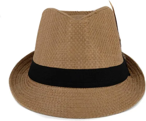 Vista 3 de WESTEND Fedora unisex de ala corta Sombreros para hombres y mujeres + sombreros de paja Fedora sombreros de malla refrescante, sombreros de Fedora