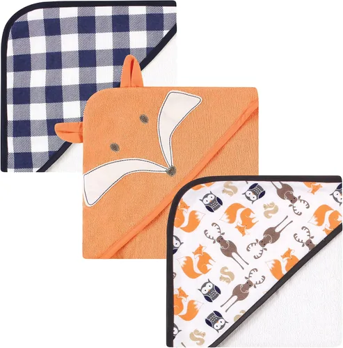 Vista 40 de Hudson Baby Toallas unisex con capucha de algodón para bebé, alfabeto, talla única