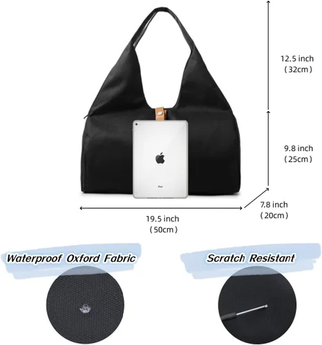 Vista 3 de Pequeña bolsa de gimnasio para mujer con compartimento para zapatos y bolsillo húmedo, bolsa de lona de viaje deportiva, bolsa de gimnasio de yoga
