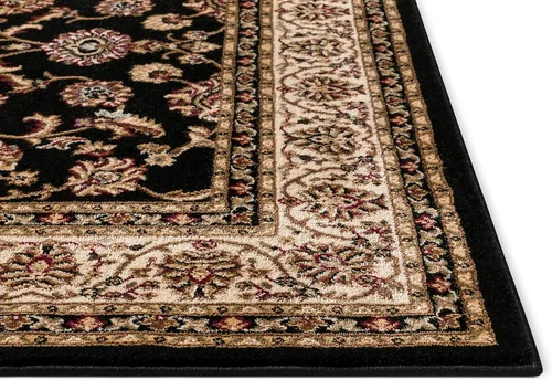 Vista 4 de Well Woven Barclay Collection Sarouk - Alfombra negra de 4 x 5 pies, para entradas, dormitorios pequeños, salas de estar Negro