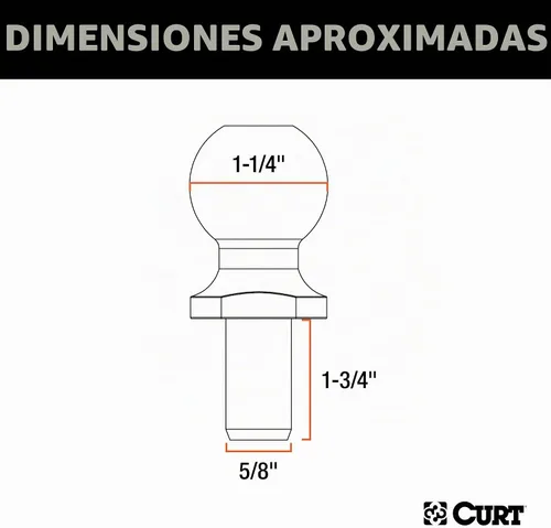 Vista 2 de CURT 40093 cojinete de control de oscilación, de repuesto.