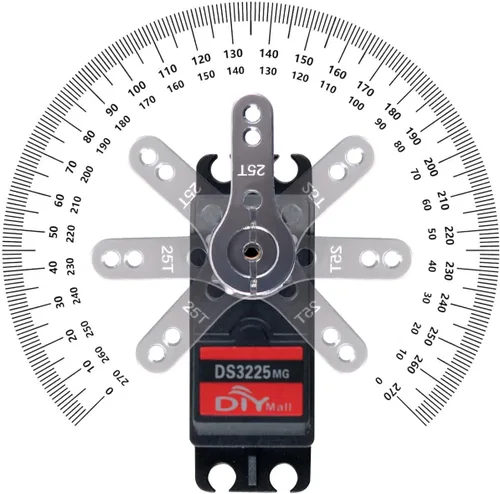 Vista 3 de DS3225MG 55.1 lbs 270° Digital Servo Metal Gear IP66 4Pack
