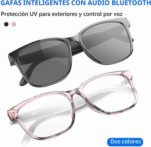 Vista 2 de Lentes inteligentes AI, traducción Bluetooth 5.4, más de 160 idiomas, audio de oído abierto para viajes y negocios (blanco)
