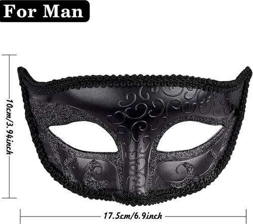 Vista 2 de SIQUK Máscaras de máscaras para parejas con palo, máscara veneciana de metal en un palo, máscara de disfraz de Halloween, máscara de Mardi Gras
