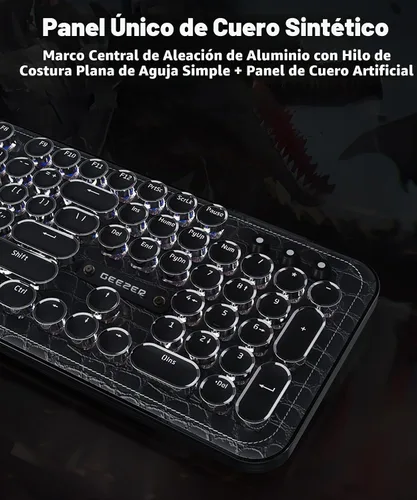Vista 2 de Teclado de máquina de escribir con panel de piel sintética