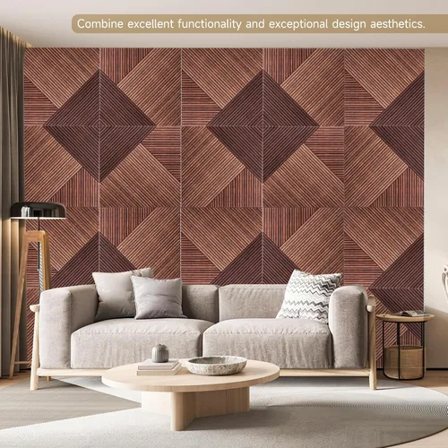 Vista 4 de Paneles acústicos de pared, paquete de 6 unidades de tamaño total de 72 x 48 pulgadas, paneles acústicos decorativos autoadhesivos para pared