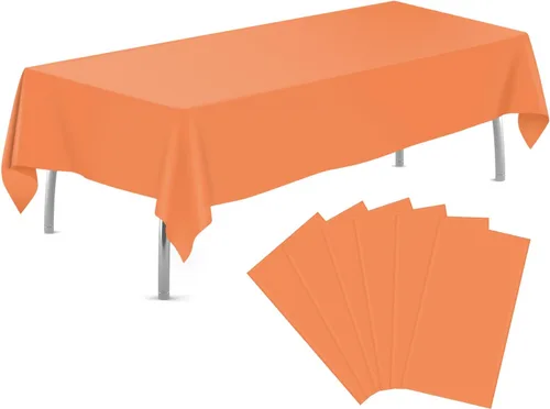 Vista 30 de tujol Paquete de 6 manteles de plástico de 84 pulgadas, manteles redondos desechables, manteles de plástico para fiestas