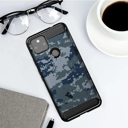 Vista 3 de CasesOnDeck - Funda ajustable compatible con Google Pixel 5A (2021) / Pixel 5A 5G Funda con detalles de fibra de carbono con protección contra