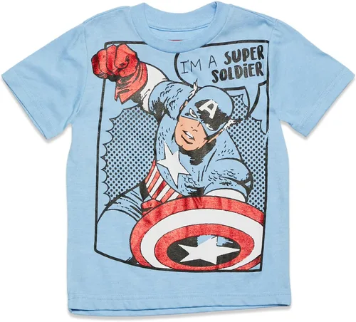 Vista 3 de Marvel 4 Pack Athletic T-Shirts Toddler to Big Kid Sizes (2T - 18-20)