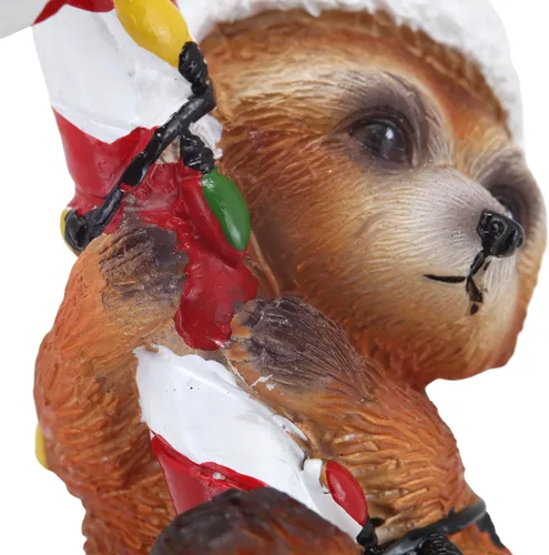 Vista 6 de Needzo Adorno navideño de panda rojo, decoración navideña para árboles, decoración de temporada para amantes de los animales, 3.25 pulgadas