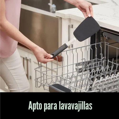 Vista 8 de GORILLA GRIP Espátula de silicona flexible de grado alimenticio, cabezal resistente al calor para sartén antiadherente, mango de goma suave