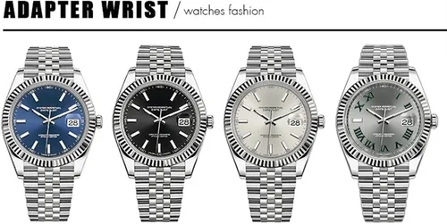 Vista 6 de JWTPRO Correa de reloj de acero inoxidable macizo 904L de 0.827in, apta para correa Rolex de 1.614in, Oyster Perpetual Datejust plateado