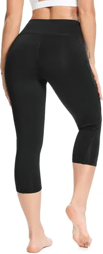Vista 4 de FITTOO Leggings capri de yoga con bolsillos para mujer