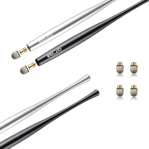 Vista 8 de Elzo Lápiz capacitivo universal con pantalla táctil capacitiva, 2 paquetes con 4 puntas finas de fibra de repuesto para tablet, iPad, iPhone
