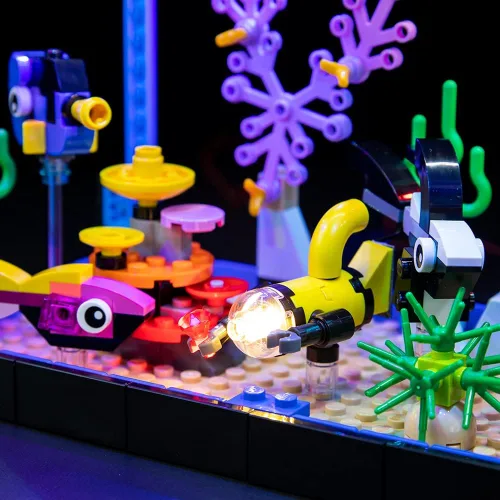 Vista 6 de Kyglaring Kit de luces LED compatible con Lego Set 31122, accesorios de iluminación compatibles con Creator Fish Tank, solo luces