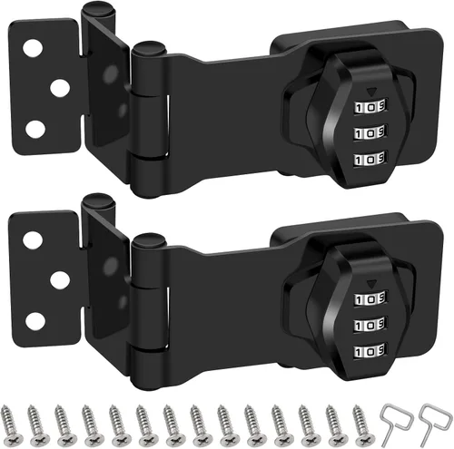 Vista 6 de 1 paquete de cerraduras rotativas con contraseña, plegable de acero inoxidable sólido 304, cerradura de cajón de escritorio, para cajones de 90