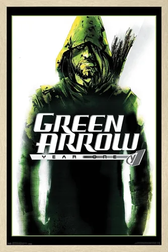 Vista 7 de Trends International DC Comics - Póster de pared con diseño de flecha verde, año uno, 14.725 x 22.375 pulgadas, versión enmarcada de madera