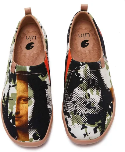Vista 89 de UIN Zapatos de viaje para caminar para hombre, sin cordones, de lona, informales, ligeros, cómodos y modernos, diseño de perritos felices Ahhhhh