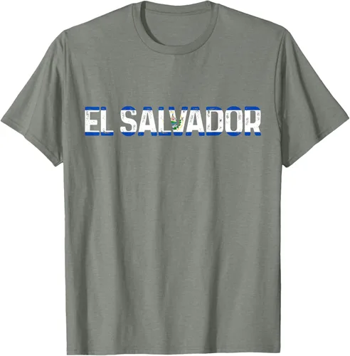 Vista 20 de Camiseta Vintage Pride con bandera salvadoreña de El Salvador, Negro