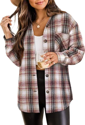 Vista 10 de ZOLUCKY Chaqueta de manga larga con botones para mujer, talla grande, blusas