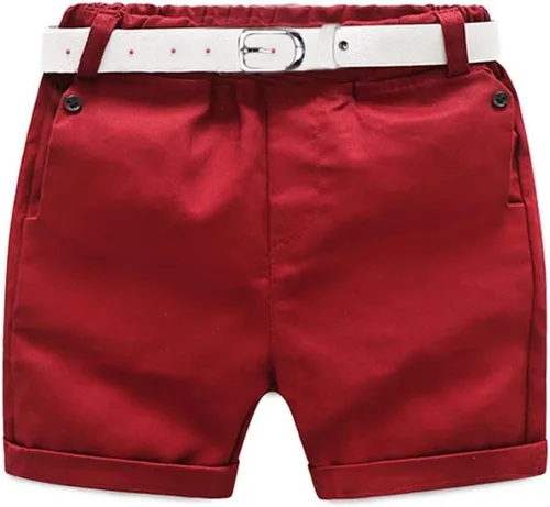 Vista 4 de Conjunto de camisa de manga corta con botones y pantalones cortos para bebé y niño, con estampado de verano