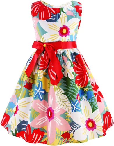 Vista 181 de Vestido de verano para niña, de algodón, con diseño floral