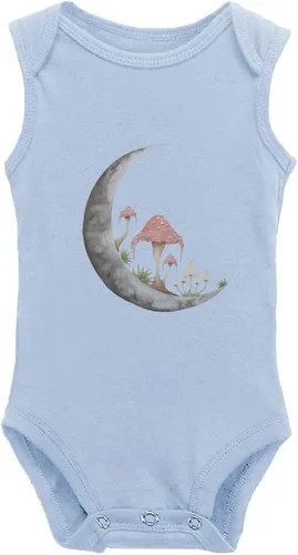 Vista 17 de Mushroom Moon - Body de manga larga para bebé recién nacido de 0 a 24 meses, color blanco Negro-1
