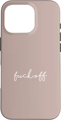 Vista 20 de Funda para iPhone 16 Pink Taupe Fuck Off Divertida manuscrita a mano con refranes sarcásticos groseros