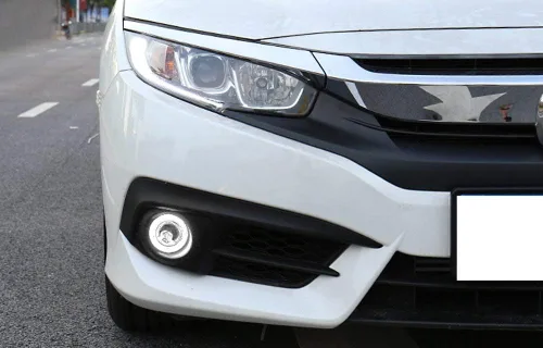 Vista 7 de iJDMTOY OEM reemplaza xenón blanco LED halo Angel Eyes proyector lente retrofit faros antiniebla compatibles con Honda Civic Sedan/Coupe/Hatchback