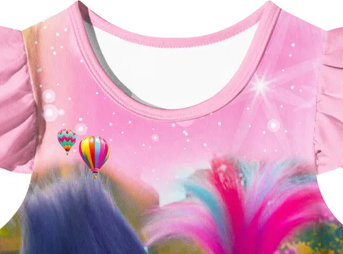 Vista 3 de LuckyBaby Vestido de disfraz para niñas pequeñas, vestido de manga larga, cuello redondo, suministros de fiesta de cumpleaños, vestidos de 2 a 7 años