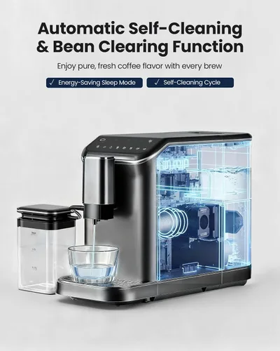 Vista 7 de Máquina automática de café expreso con molinillo y espumador