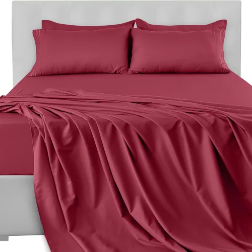 Vista 123 de LUX Décor - Juego de sábanas Twin de microfibra ultrasuave de 3 piezas con sábana encimera, sábana bajera de 16 pulgadas de profundidad y funda