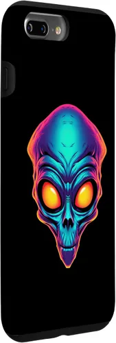 Vista 21 de iPhone 13 Pro Max Scary Alien Face UFO Alien Head Funny Alien Case