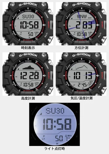 Vista 5 de Casio GW-9500-1JF G-Shock Master of G Series MUDMAN Triple Sensor Model Reloj Japón Importación Modelo Julio 2023, Negro