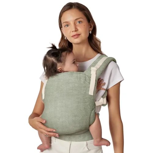 Vista 11 de Baby Tula Portabebés con panel de lino libre de crecimiento, ajustable, cómodo, portabebés de recién nacidos a niños pequeños - Ajuste ergonómico