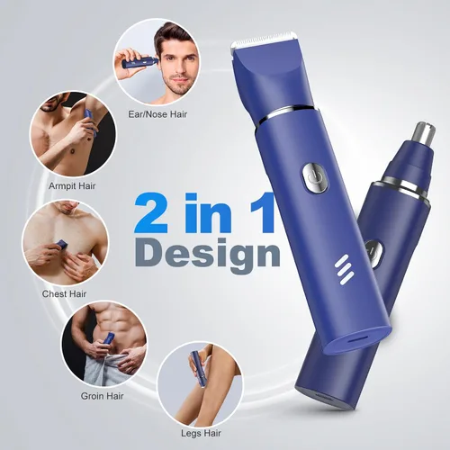 Vista 2 de Maquinilla de afeitar eléctrica para hombres: recortadora corporal Manscape para regalos para hombres, afeitadoras eléctricas, IPX7 impermeable, Azul