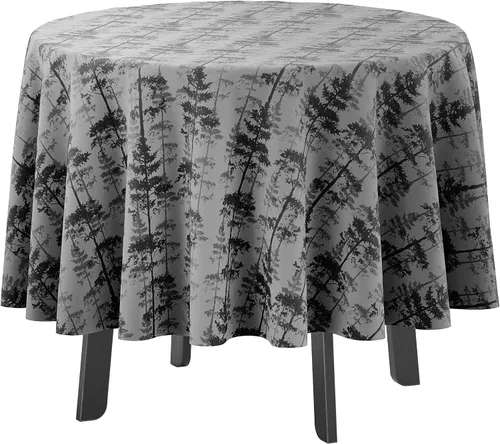 Vista 18 de Mantel redondo para interior/exterior de 58 pulgadas, mantel redondo impermeable para patio, manteles para mesa circular de primavera/verano