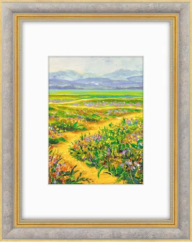 Vista 17 de Golden State Art, Marco de fotos adornado de 8 x 10 pulgadas para fotos de 5 x 7 pulgadas con paspartú o impresiones de 8 x 10 sin paspartú, cristal