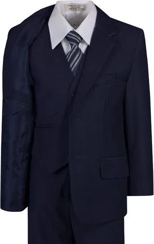 Vista 4 de Traje clásico de 6 piezas para niños con corbata para el cuello para tamaños estándar y Husky