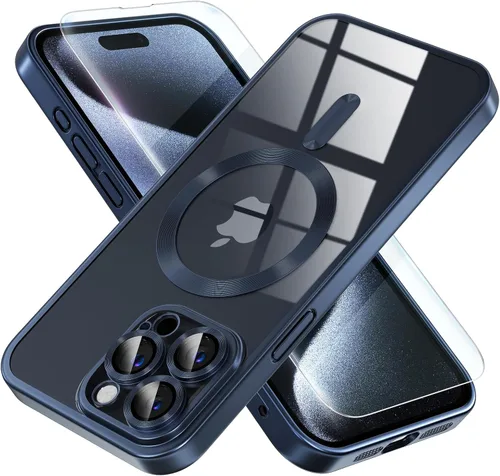 Vista 15 de Misea Funda magnética para iPhone 14 compatible con MagSafe [nunca amarillenta] [protección contra caídas de grado militar] protector completo