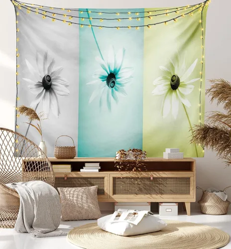 Vista 47 de Ambesonne Tapiz Trippy, vista panorámica de la cascada con bosques de ensueño y mandala oriental psicodélico, decoración de tela para colgar