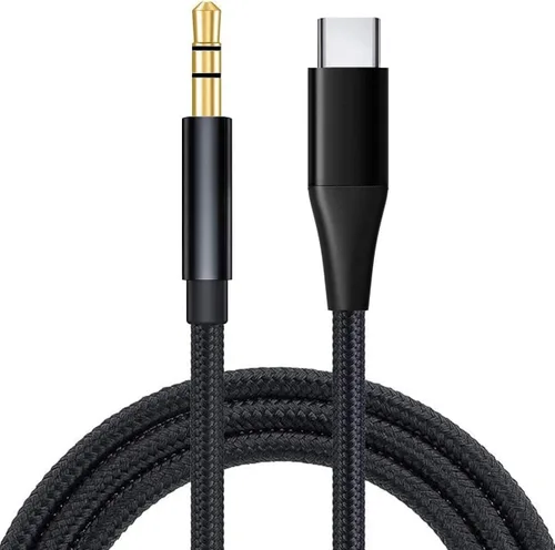 Vista 2 de Cable auxiliar USB-C a cable de audio de 0.138 pulgadas para Moto G Stylus 5G – Adaptador auxiliar estéreo de coche, cable de altavoz, cable