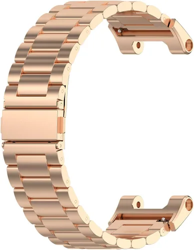 Vista 7 de FitTurn Compatible con las correas Amazfit T-Rex, pulsera elegante de repuesto de acero inoxidable sólido, correa ajustable de metal con Negro